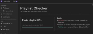 submithub playlist checker pitching spotify